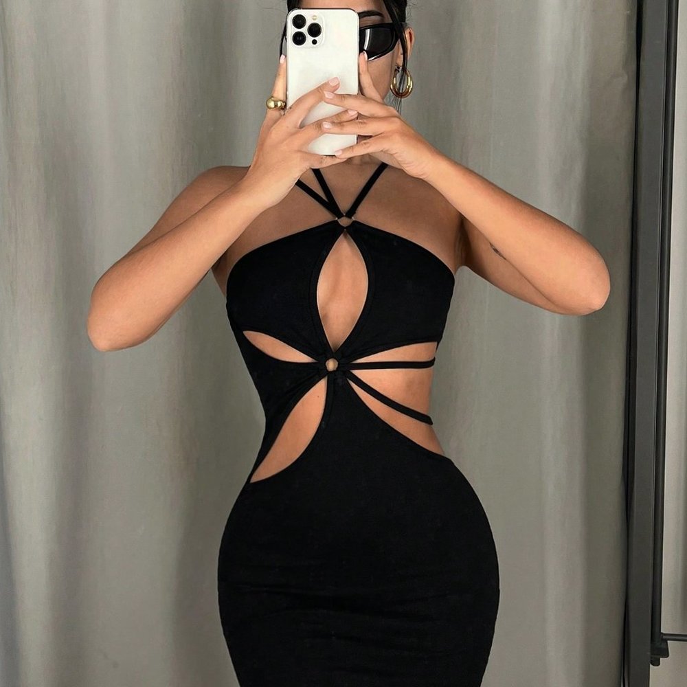 ICON Cut Out Tie Backless Bodycon Dress